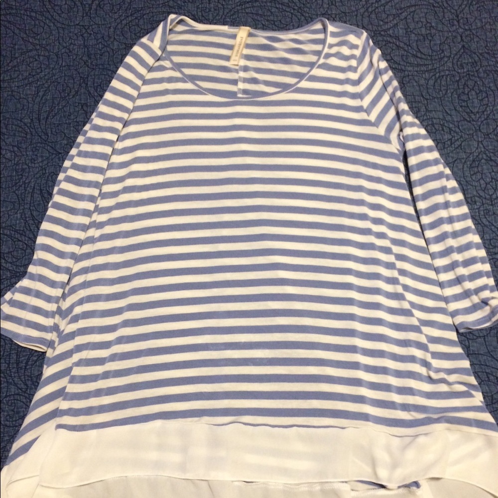 Blue and white stripped tunic